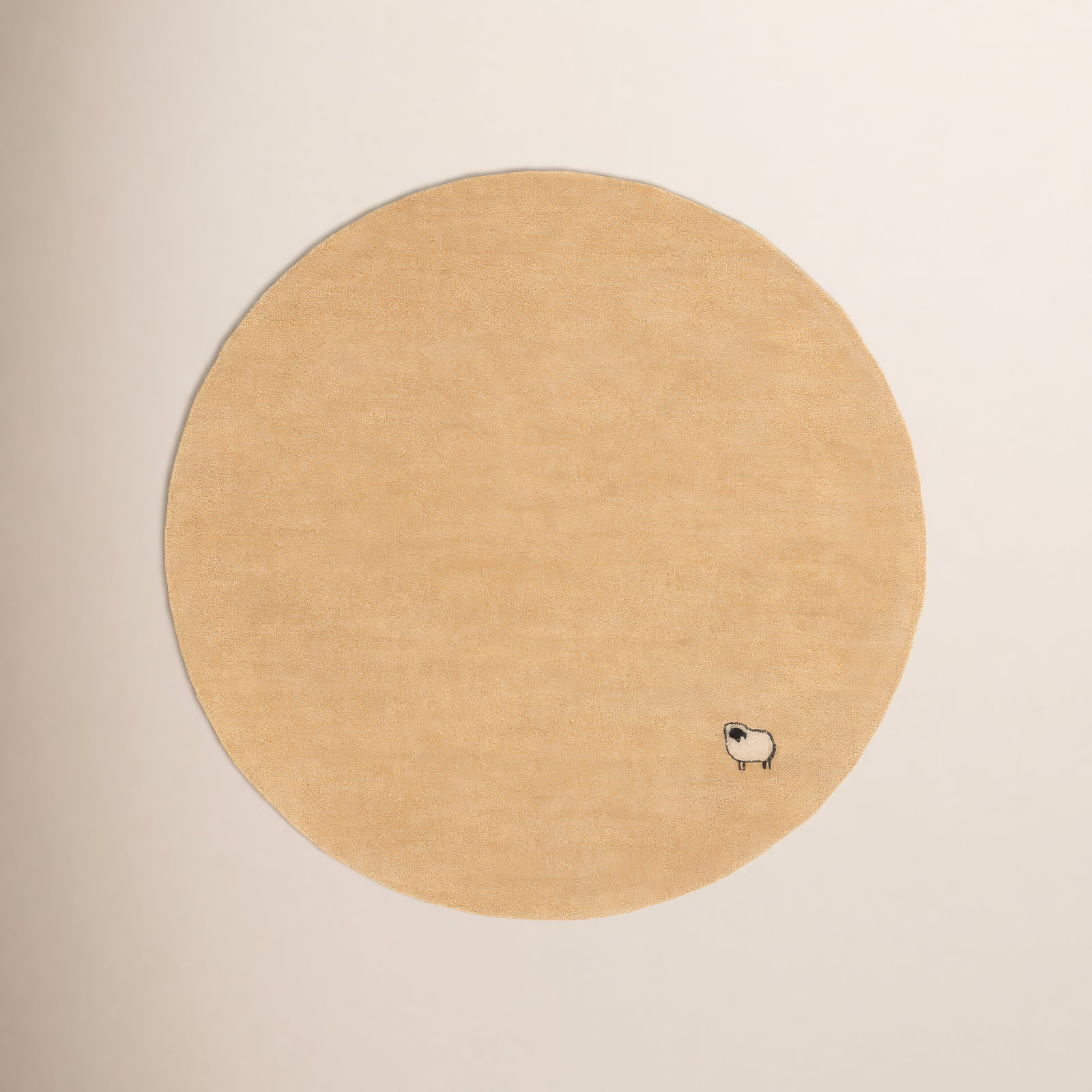 Lonzo Beige Hand-Woven Rug, Round 6'