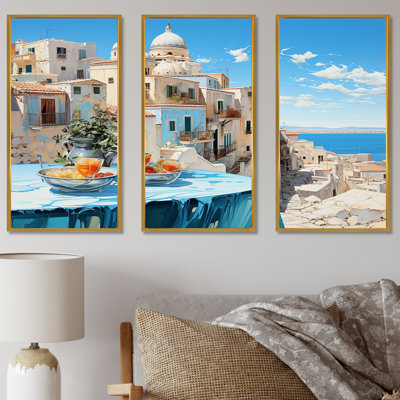 Azure Street In Grèce I - Grèce, ensemble d'art sur toile