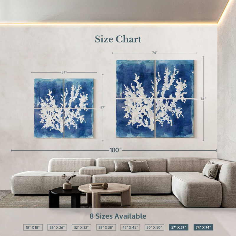 Brampt Coastal Washes Coral II, 57" H x 57" W