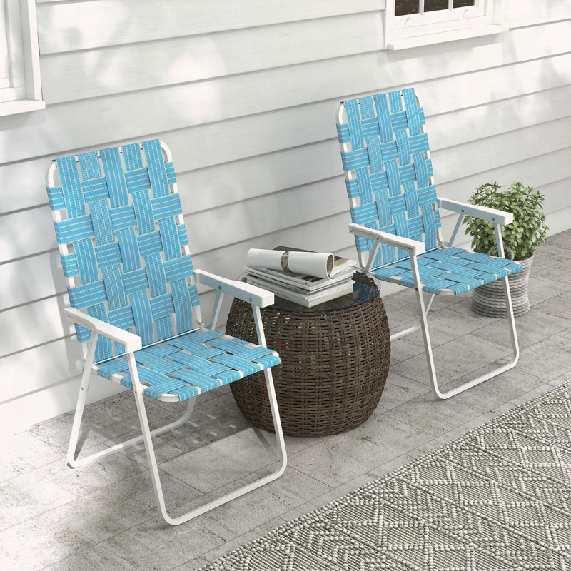 Ensemble de 2 chaises pliantes pour l'extérieur et de camping Outsunny, Bleu