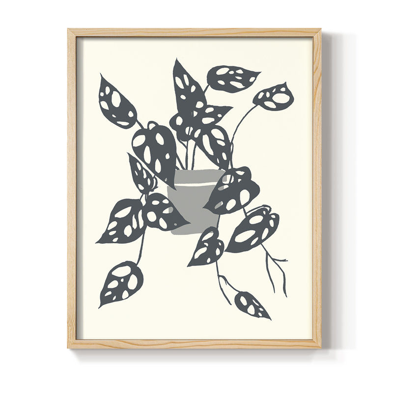 «Growing Leaves IV», reproduction encadrée - bois massif, Naturel, H 15 po x l 12 po
