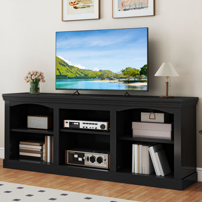 Farmhouse TV Stand For 80 Inch TV, Entertainment Centre With Adjustable Shelf, Large TV Console Table For Living Room
