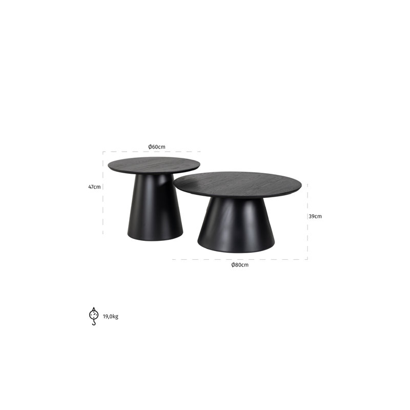 Table basse à piédestal Jazz