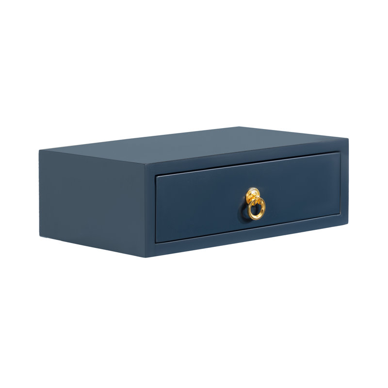 Table de bout abstraite avec rangement Aksharan, Bleu marine