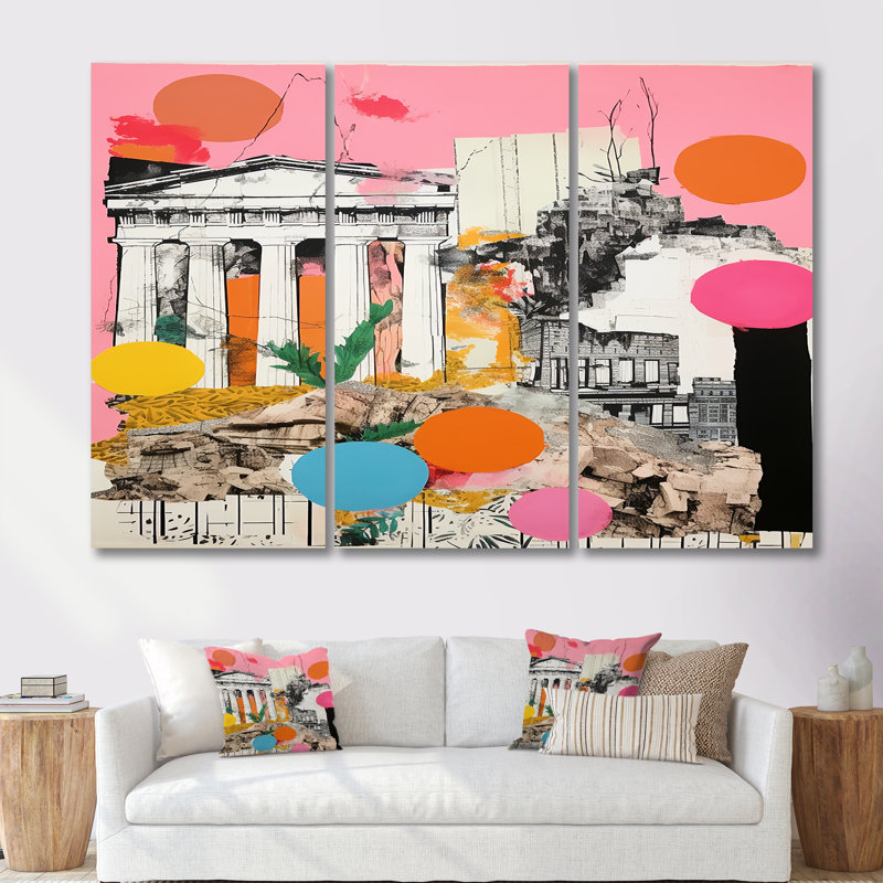 Dafonte - ensemble d'art mural paysage abstrait, H 28 po x l 36 po x P 1 po, Toile tendue