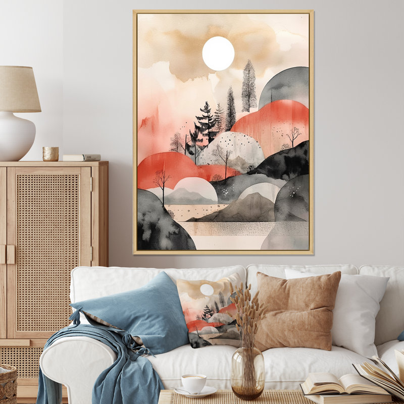 Minimalisme scandinave paysage I - impression, H 40 po x l 30 po x P 1,5 po, Cadre naturel flottant