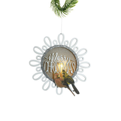 6'' Wood Lighted Shatterproof Holiday Shaped Ornament