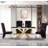 Faux Marble Top Metal Base Dining Table