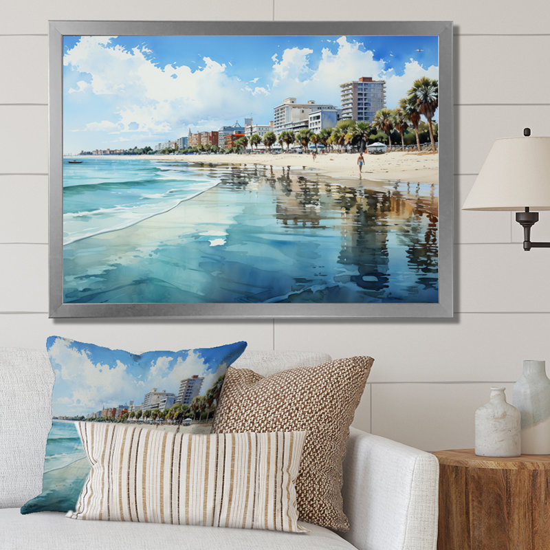 " Myrtle Beach South III ", Cadre simple argenté, H 12 po x l 20 po x P 1 po