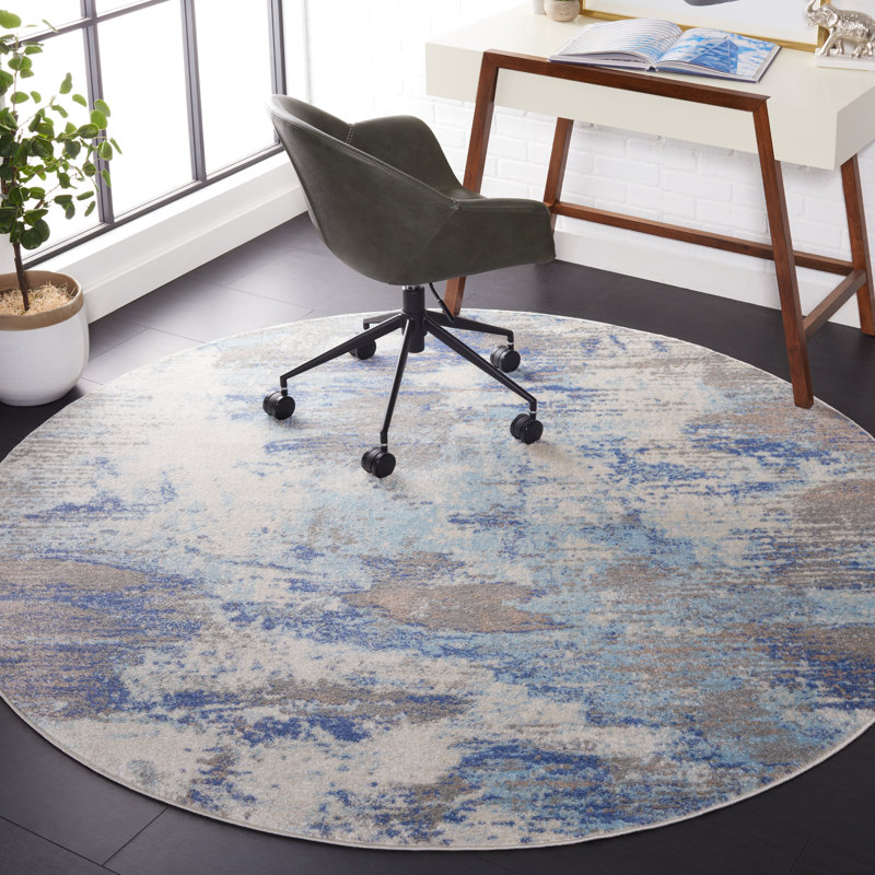 Strasser Skyler Performance Abstract Rug, Round 6'7"