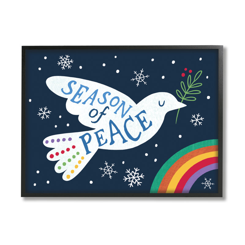 «Season of Peace Expression White Dove Over Rainbow» par Nina Seven - impression sur toile, H 20 po x l 16 po