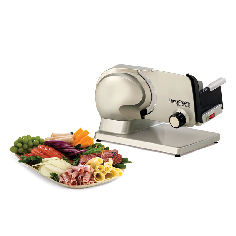 Chef's Choice Silver Cast Aluminum Electric Meat Slicer with Safety Lock