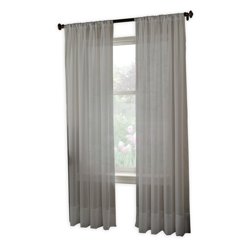Curtainworks Soho Voile Pole Top, Silver, 59" W x 120" L
