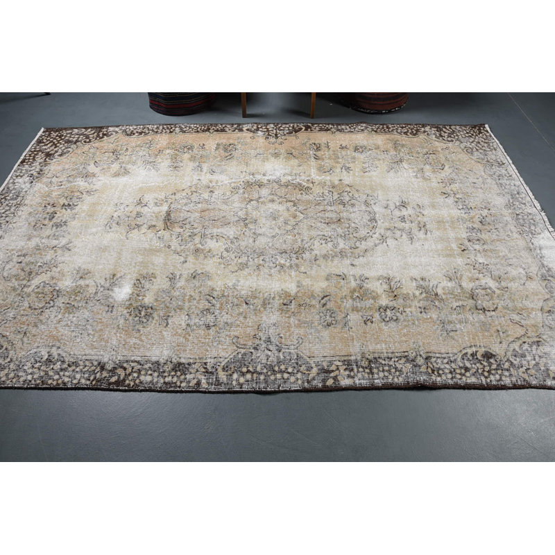 Handwoven Rug, Geometric Rug, Turkish Rugs, Salon Rugs, Beige Geometric Rugs, Vintage Rugs