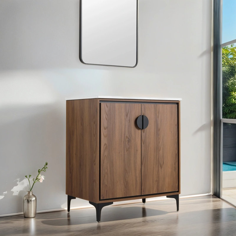 Meuble-lavabo simple 30 po avec plateau en céramique Kemyia