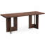 Table de salle à manger 77 po rectangulaire pour 4 à 6 personnes, plateau en panneau de fibres à densité moyenne avec placage de chêne, base à panneau de dalle architecturale, table de salle à manger et de cuisine spacieuse-133332107