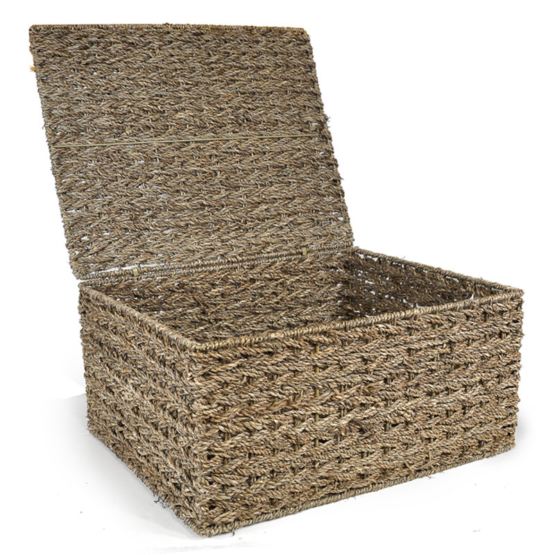 Boîte de rangement tressée, H 9 po x l 18 po x P 16 po