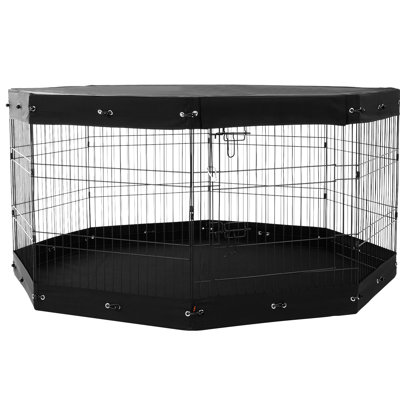 8 parc pour chien H 30 po avec housse de protection, arrangement octogonal de 24 po pour plusieurs races d'animaux, imperméable et robuste 600D, caractéristiques d'évacuation en forme de stylo