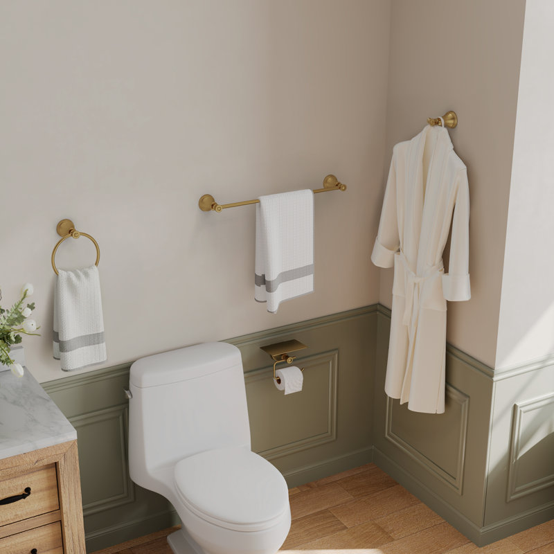 4-Piece Bathroom Hardware Set, Brushed Gold
