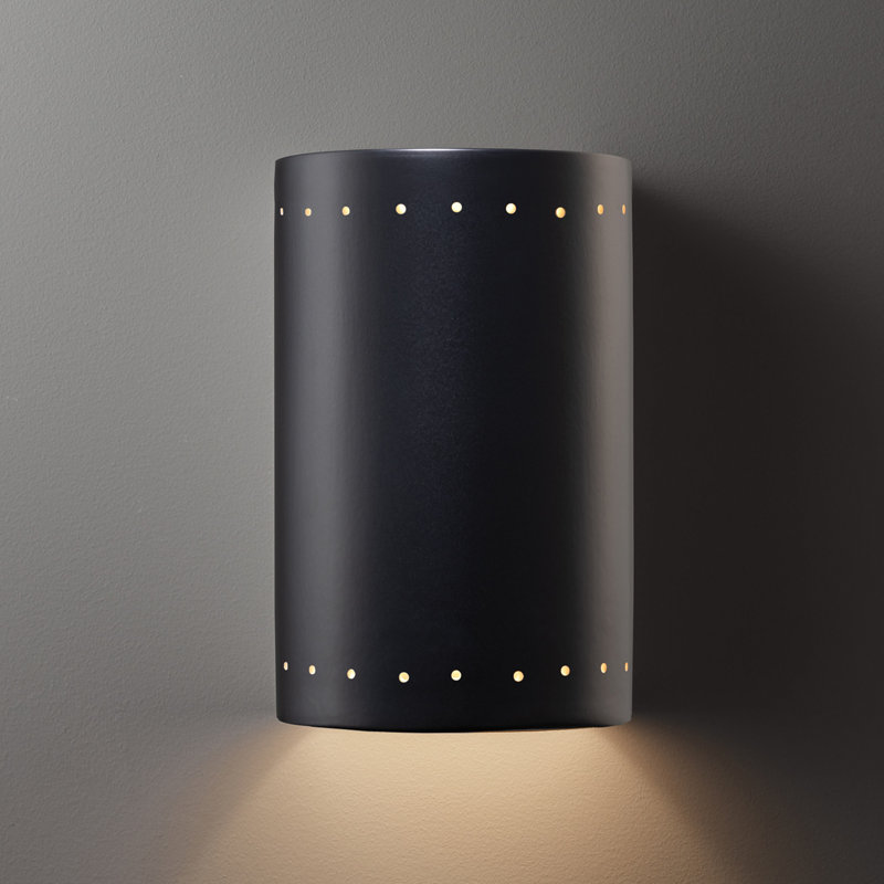 Julenny Ceramic LED Flush Mounted Sconce, Carbon Matte Black, 2
