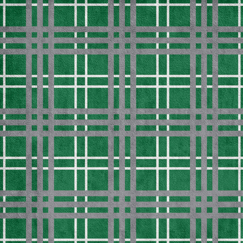 Bath Towel, Polyester/Cotton Blend, Green/White/Silver