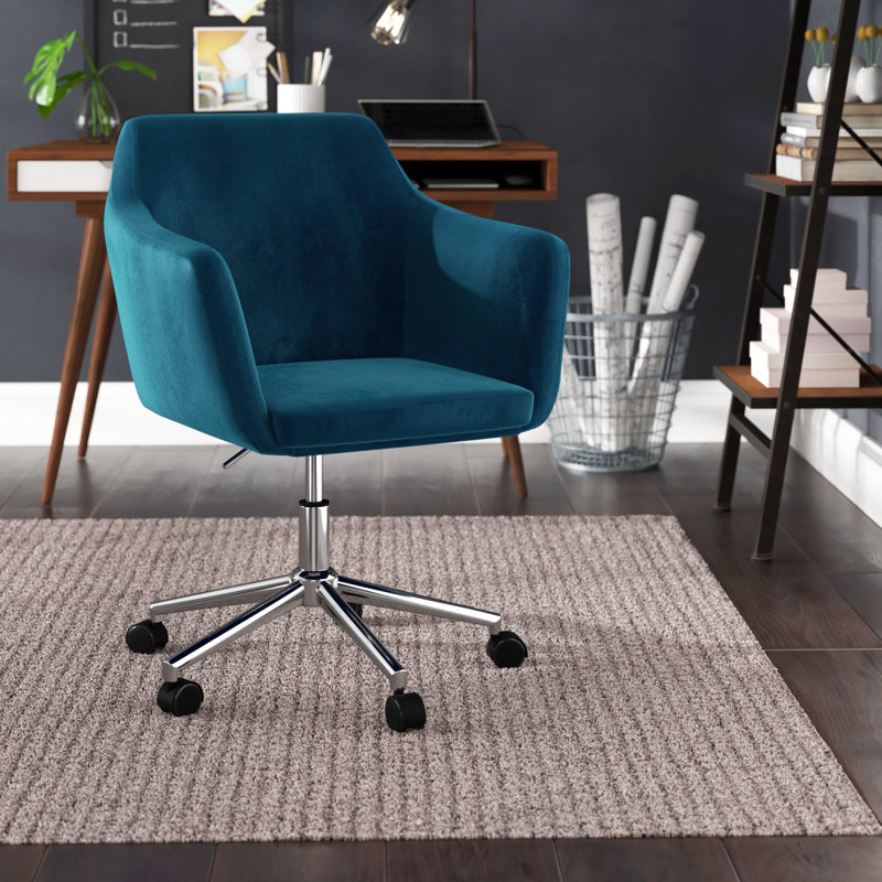 Chaise de bureau Noell, Velours colvert