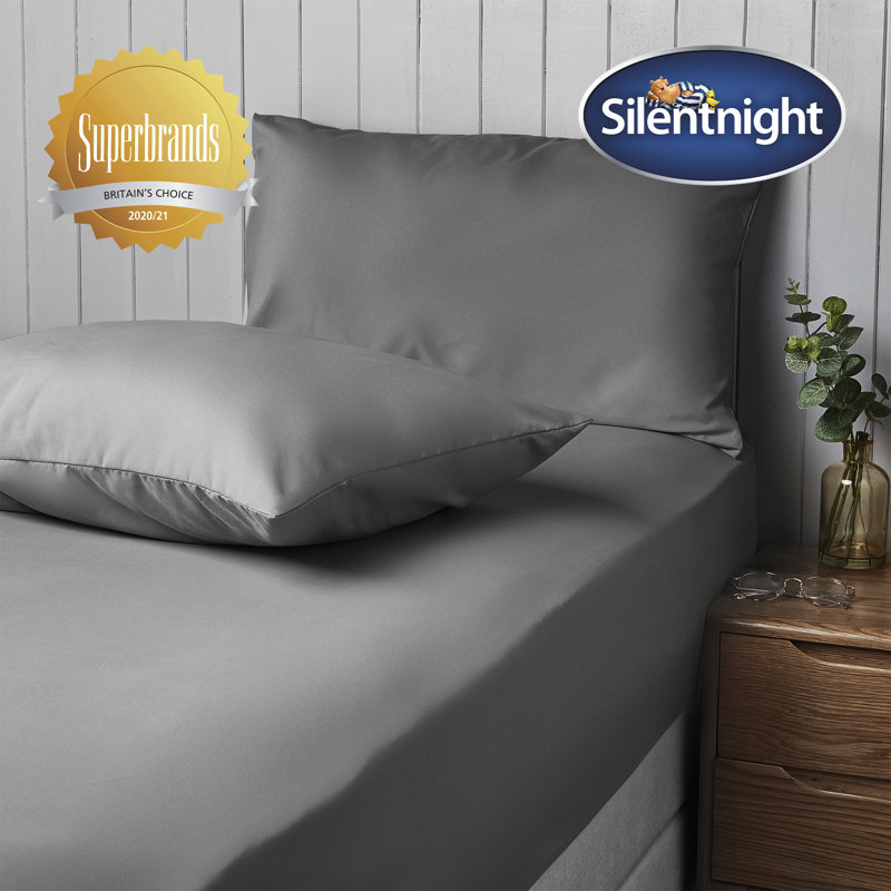 Silentnight Supersoft Plain Microfibre Housewife Pillowcase, Charcoal