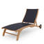 Chaise longue d'extérieur inclinable en teck avec roues arrière Perrin-2077129924