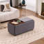 Repose-pieds rectangulaire avec rangement de 35 po avec plateau, table basse avec rangement, grand tabouret rembourré avec plateau amovible pour le salon-1772067774-1772067775