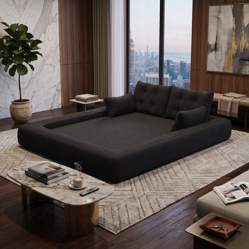 Canapé-lit 78,7 po Sherpa, Black