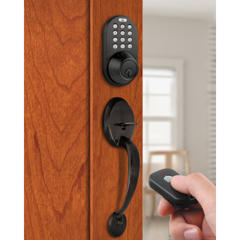 Oil Rubbed Bronze Electronic Deadbolt with Keypad and Handle