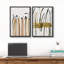 «Abstract Green Tan Lines», ensemble de 2 reproductions d'art sur toile encadrées-108345217-108345220