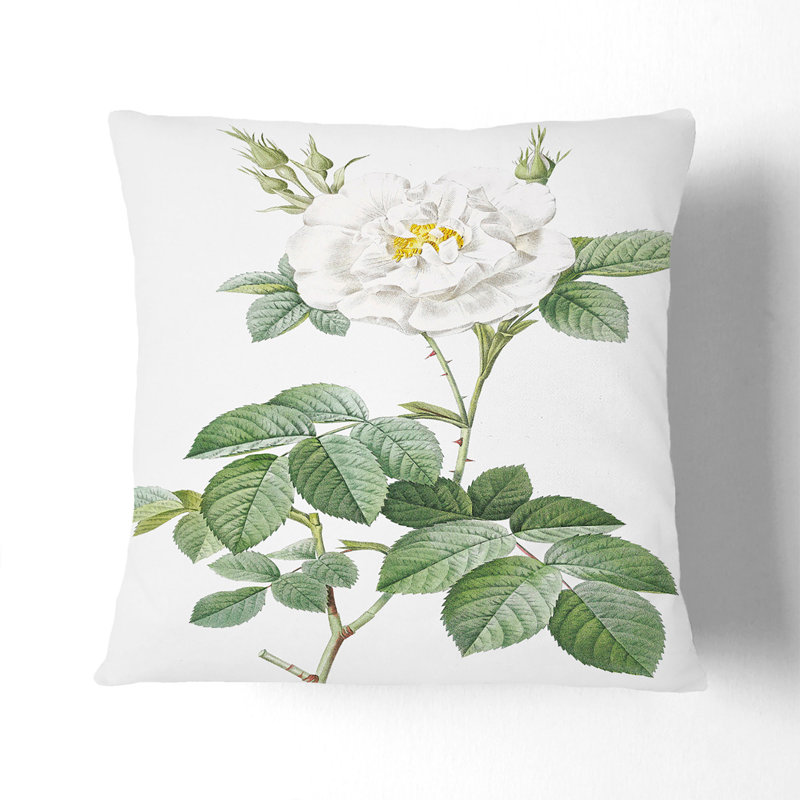 Floral Square Throw Cushion, 40cm H x 40cm W x 15cm D