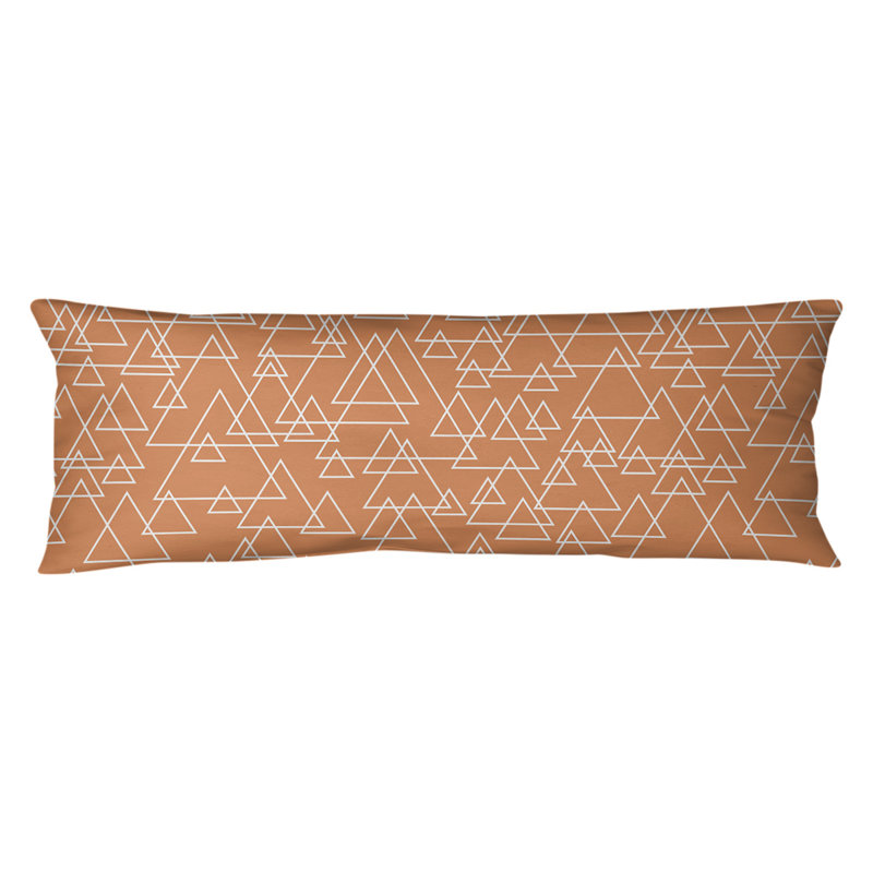 Coussin lombaire à triangle dispersé, Bourre en polyester, Orange