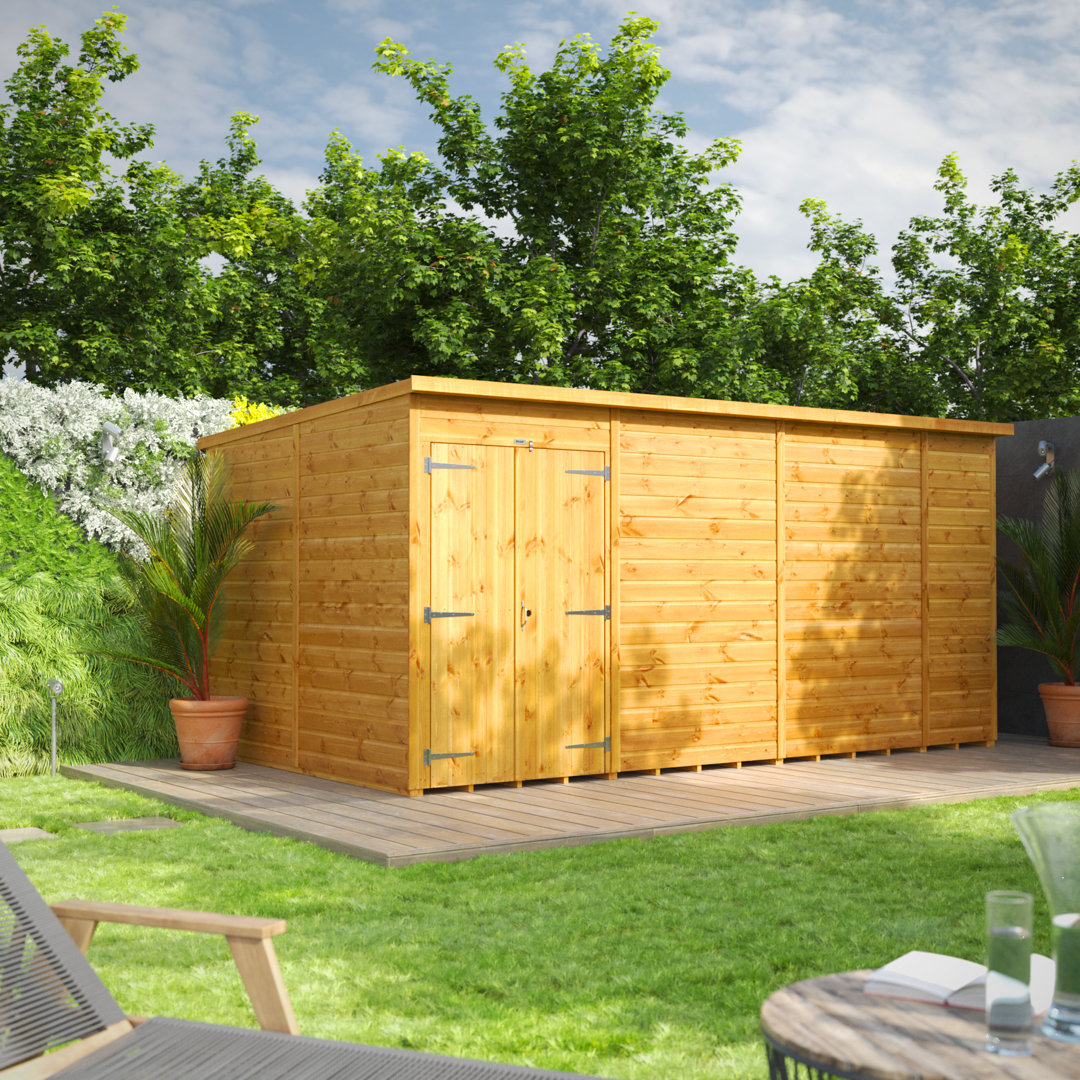 Powersheds Power Sheds 14 X 8Ft Double Door Pent Wooden Shed - Image 3