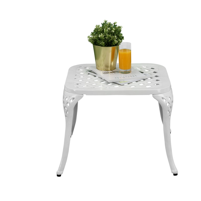Table d'extérieur en aluminium, Blanc