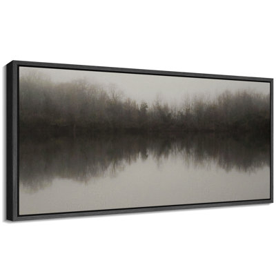 Misty Lake Serene Landscape Modern Art