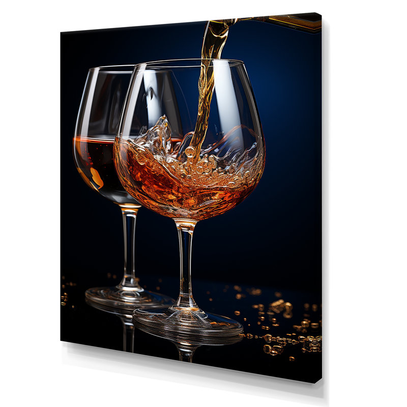 Teinte miel d'un vin doré dégoulinant, Toile tendue, H 40 po x l 30 po x P 1,5 po