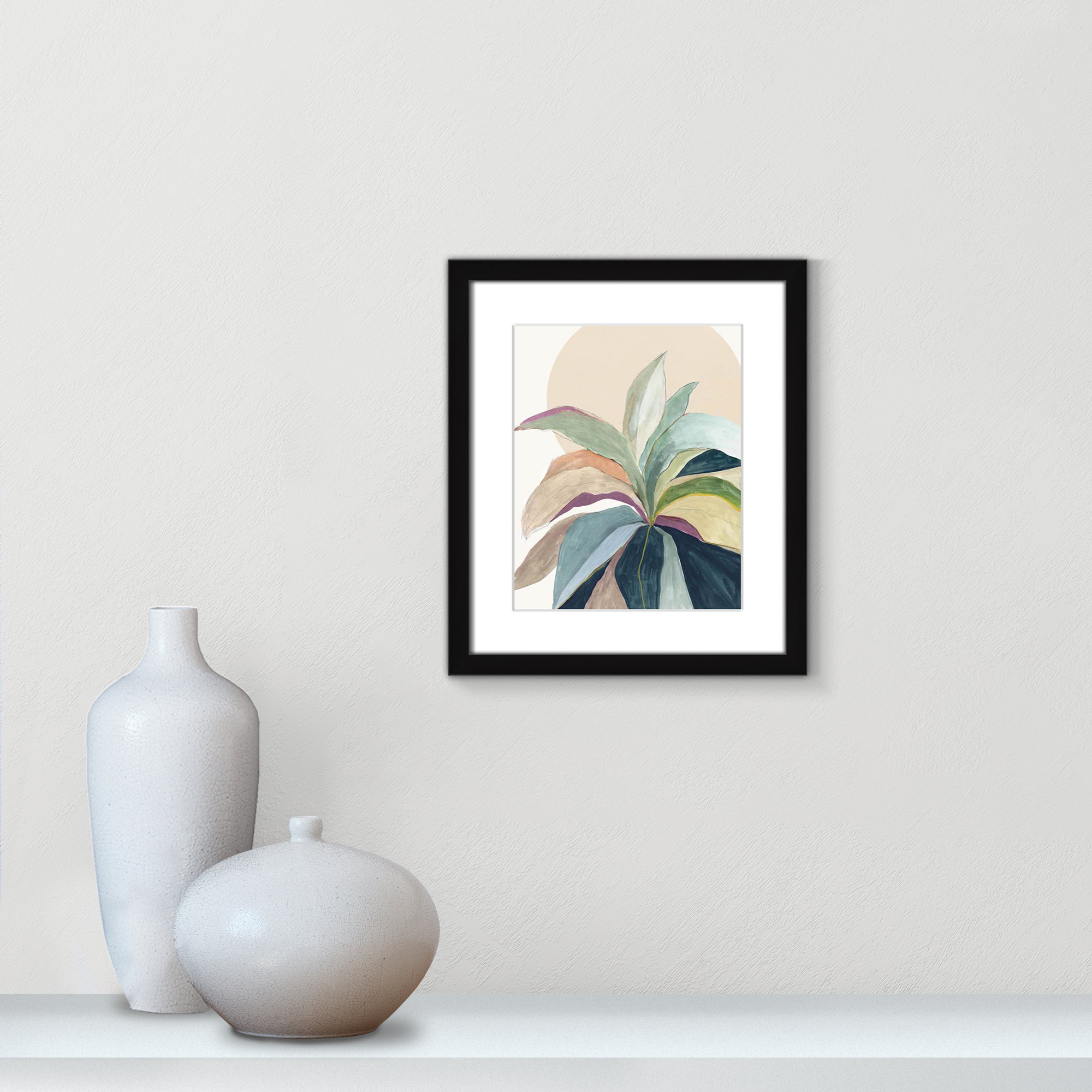 Sherbrooke Sunny Bright Leaves II by Asia Jensen Print, Yes, 15" H x 13" W x 1.25" D, Black Single Picture Frame