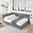 Full Size Bed Frame In Grey Velvet With Armrest For Bedroom And Living Room Cozy