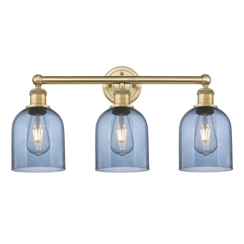 Allysson 3 - Light Dimmable Vanity Light, Princess Blue, Brushed Brass