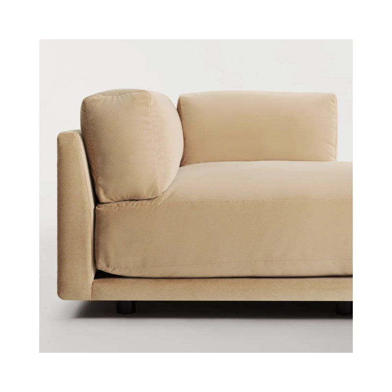 Canapé modulaire 51 po méridienne Sunday, Faisant face à la droite, Mélange de polyester velours chameau