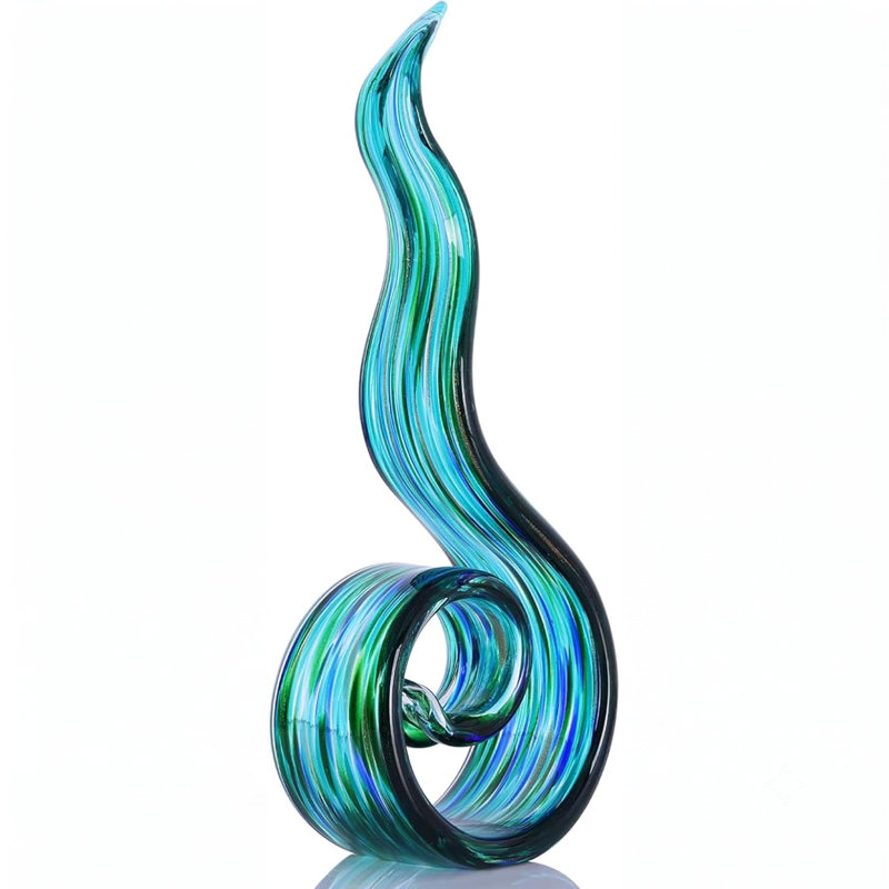 Sculpture flamme de verre, Vert