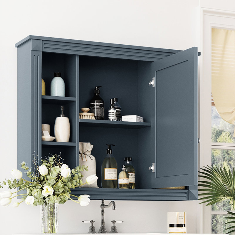 Rangement mural pour miroir de salle de bain - 35 po x 28 po, conception moderne, grande armoire de rangement fonctionnelle avec espace