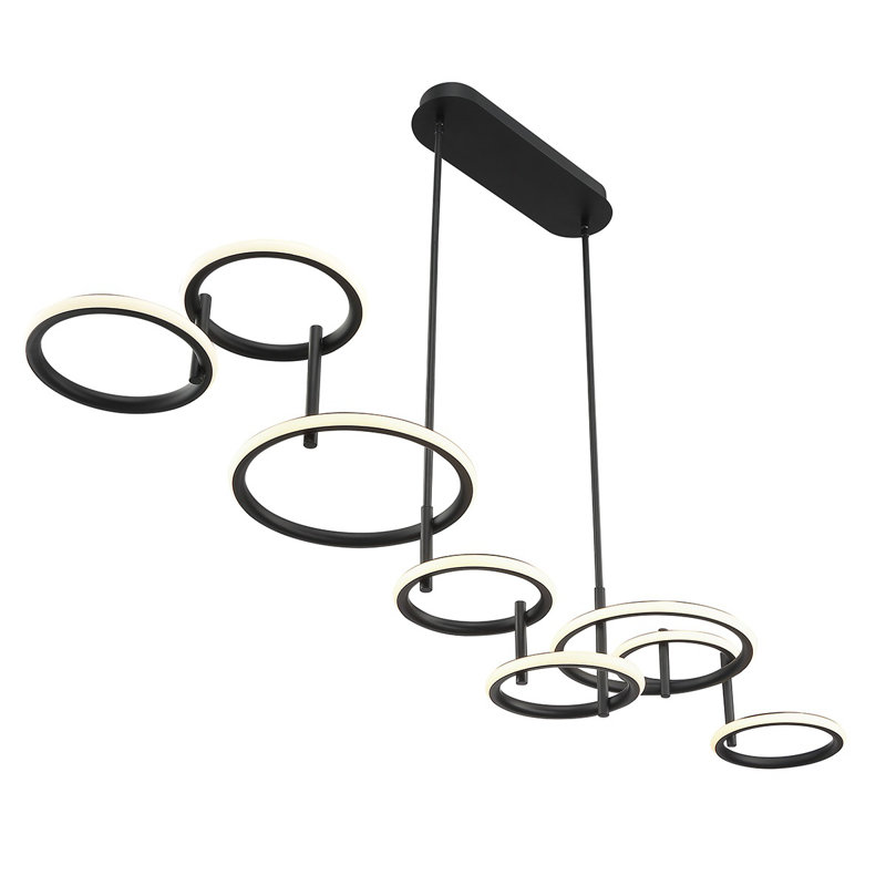 8l LED  Chandelier,Matte Black