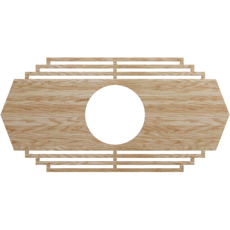 Médaillon de plafond en bois Chrysler, H 18 po x l 36 po x P 0,38 po, Chêne rouge