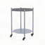 Table d'appoint ronde à 2 niveaux avec roulettes - Gris argenté, mobile