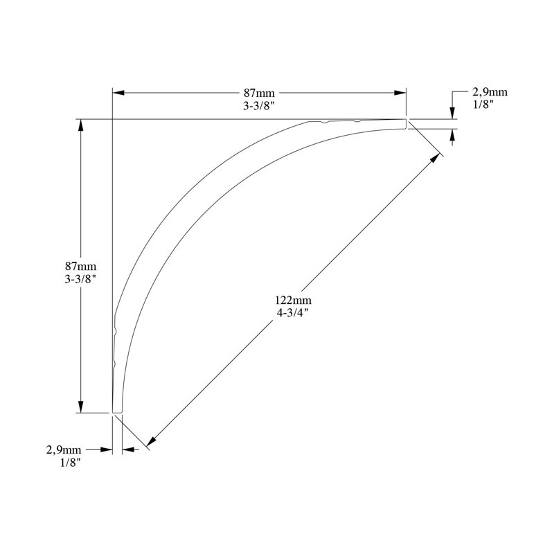 Moulure couronnée 3-1 / 2 po x 3-1 / 2 po x 78-3 / 4 po