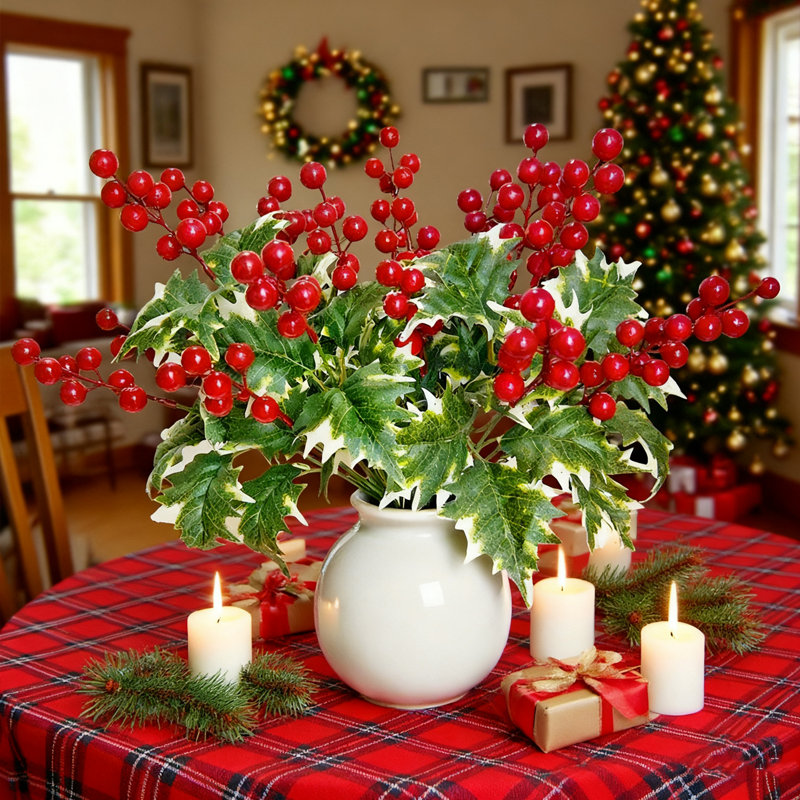 Paquet de 4 fruits rouges, 4 décorations de Noël, décoration intérieure, cadeaux de Noël
