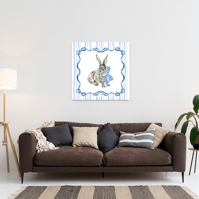 Impression d'art mural abstrait Bluebonnet Bunnies, 36" H x 36" W
